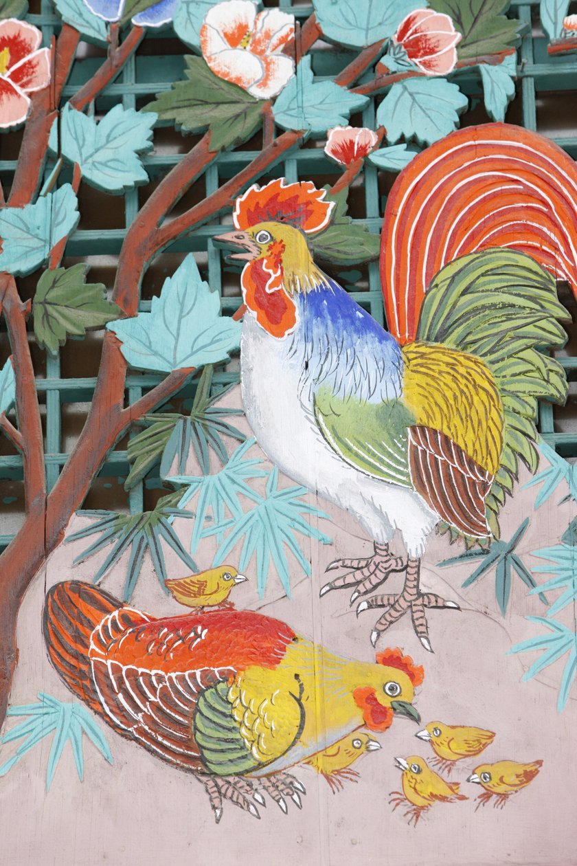 公鸡、母鸡和小鸡，首尔，Coree du Sud 作者 不明