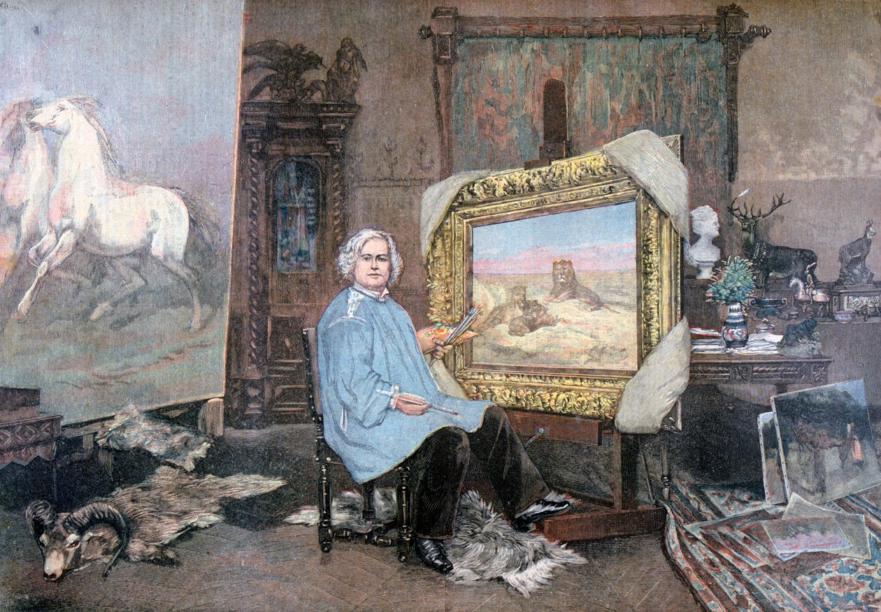 罗莎·邦海（Rosa Bonheur）在她的工作室，1893年 作者 不明