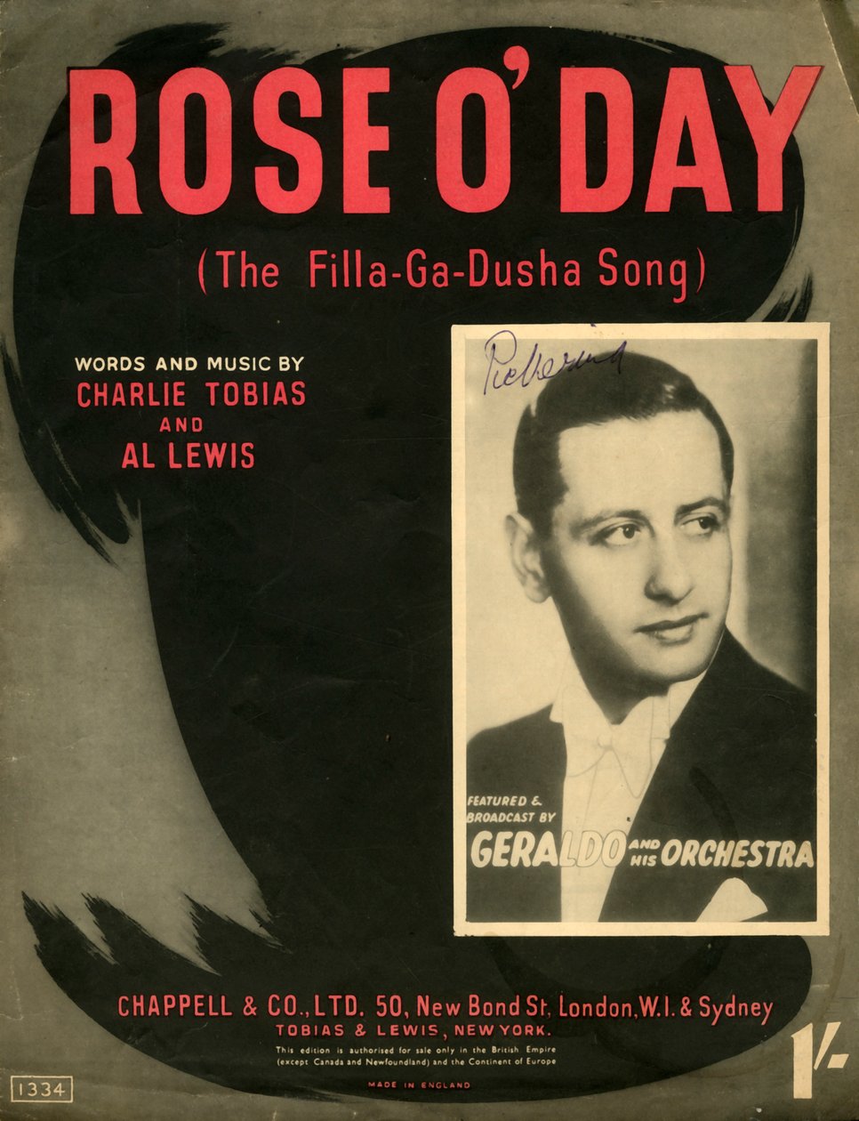 Rose ODay The Filla-Ga-Dusha Song，1941年。 作者 不明