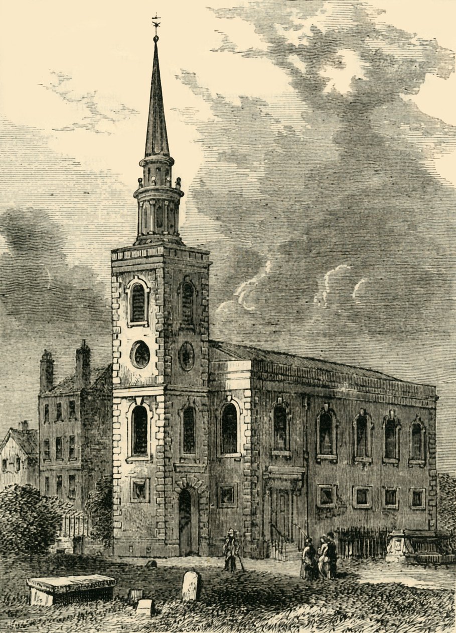 罗瑟斯教堂（Rotherhithe Church），1750年，c1878年。 作者 不明