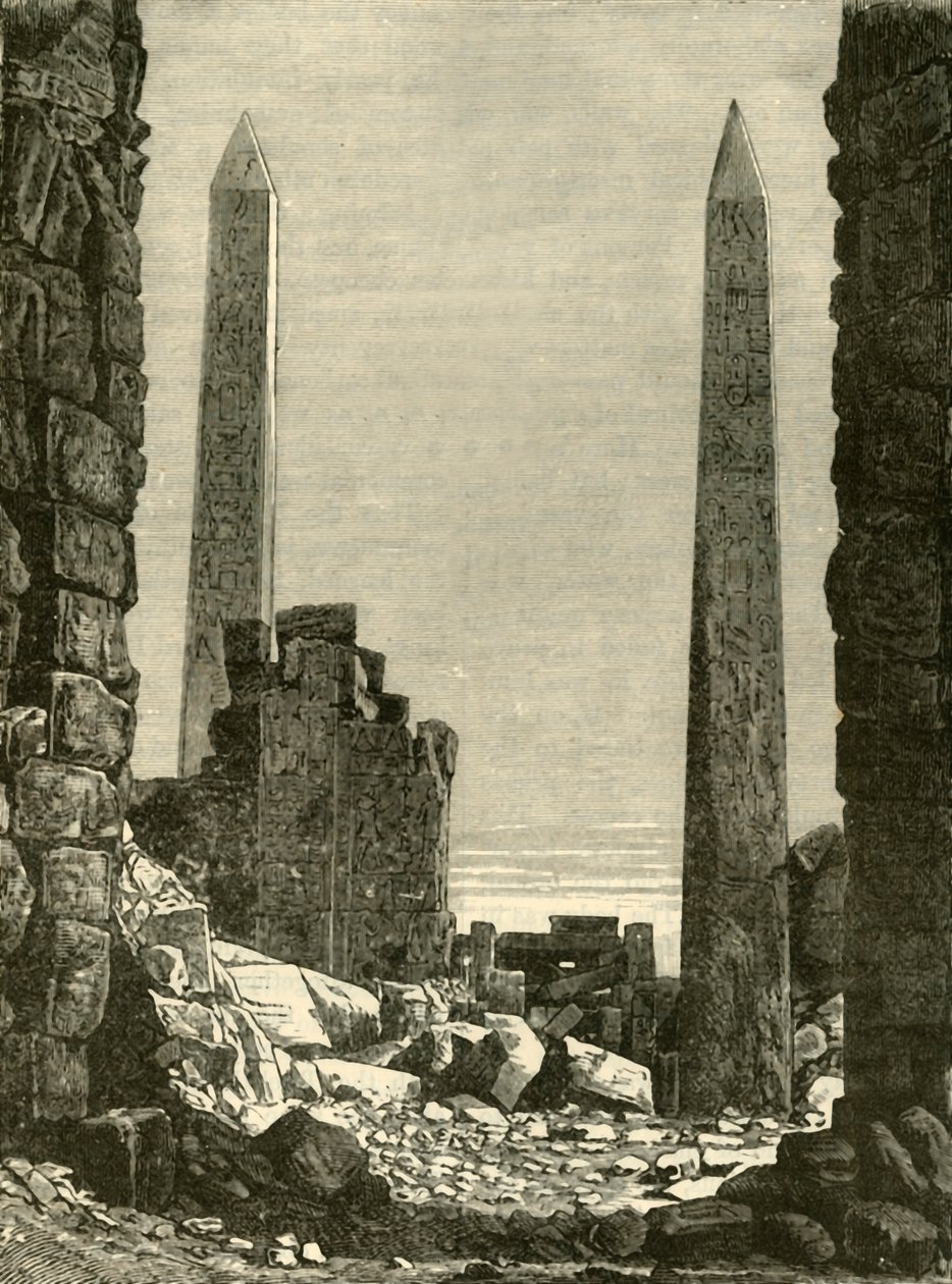 1890年在卡纳克（Karnak）的废墟。 作者 不明