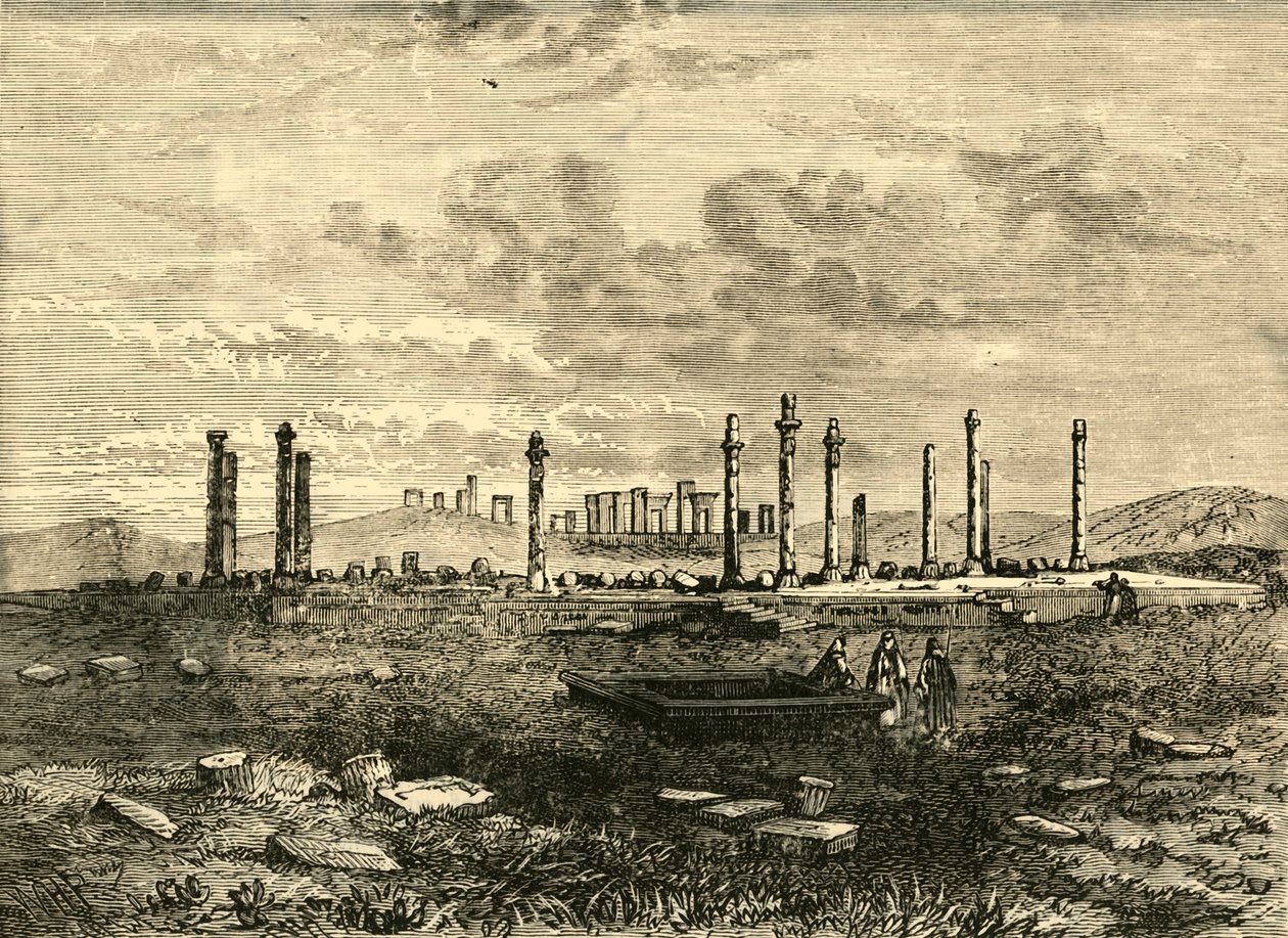 1890年在波斯波利斯的废墟。 作者 不明