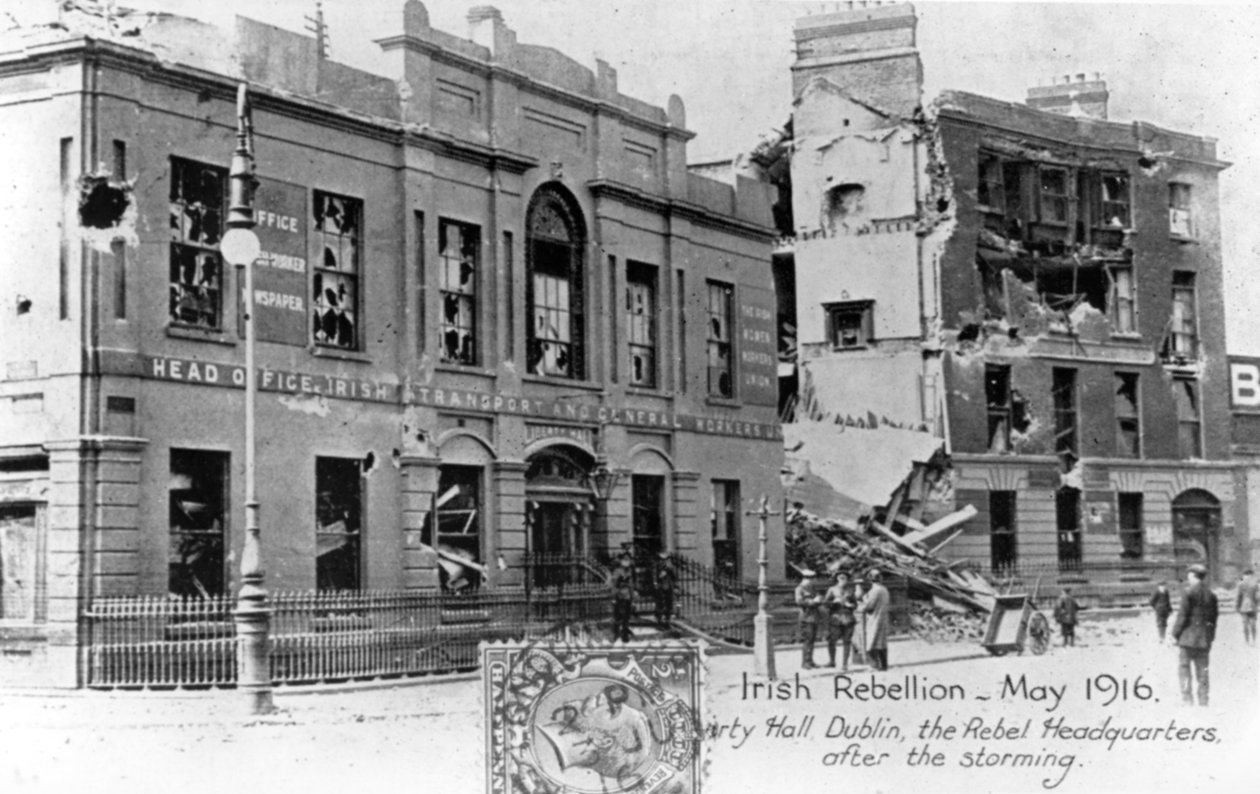 1916年5月，都柏林反英爱尔兰起义，叛军总部废墟 作者 不明