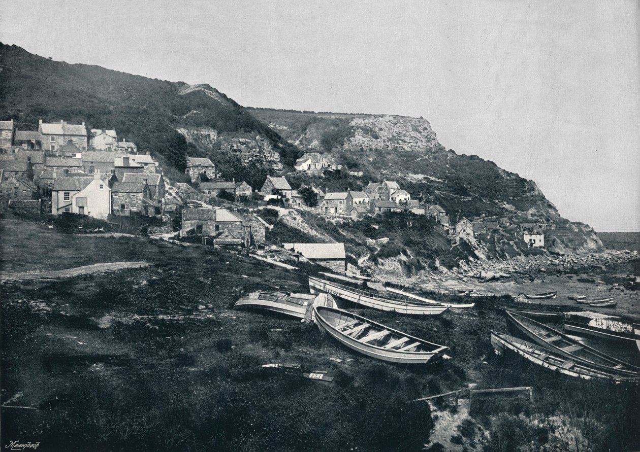 Runswick-悬崖上的村庄，1895年 作者 不明