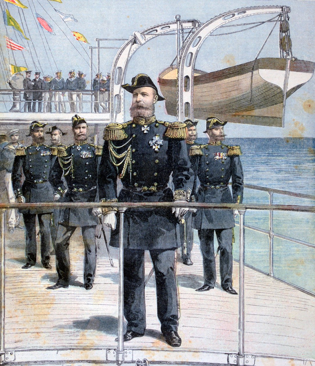 俄国海军上将阿弗兰登上巡洋舰尼古拉斯一世，1893年 作者 不明