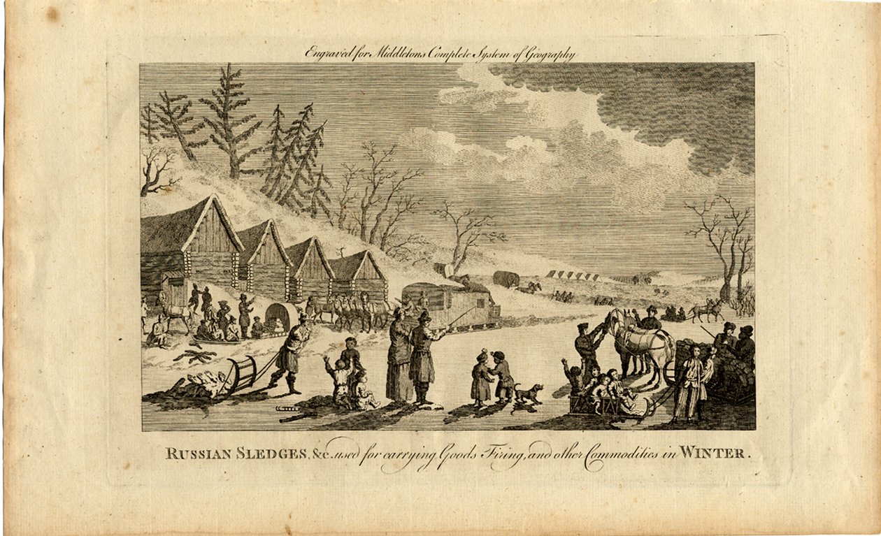 1750年冬季的俄罗斯雪橇 作者 不明