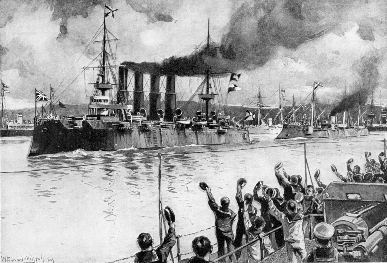 1904-5日俄战争中，俄罗斯巡洋舰驶向Chemulpo战役 作者 不明