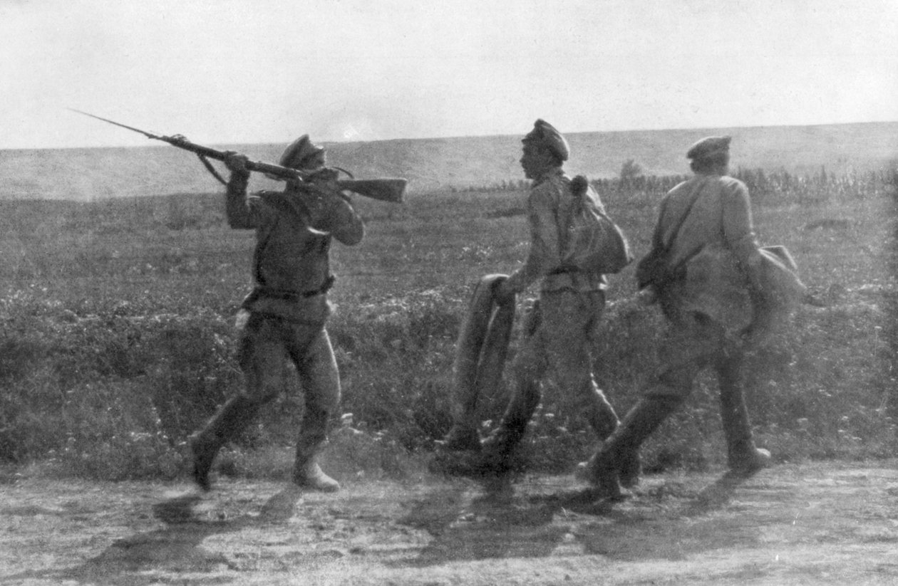 1917年7月1日，第一次世界大战，乌克兰士兵攻击他的撤退同志，乌克兰捷尔诺波尔 作者 不明