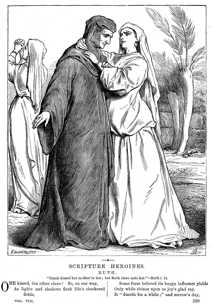 露丝拥抱婆婆，1873年 作者 不明