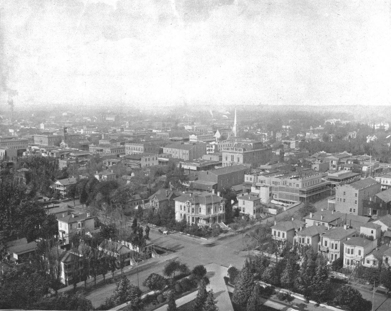 加利福尼亚州萨克拉曼多市，摄于美国国会大厦圆顶，摄于1900年。 作者 不明