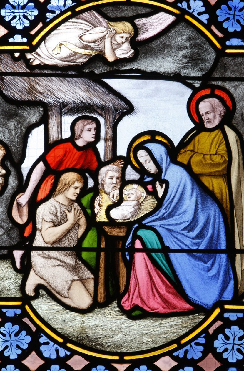 Saint-Corentin (Saint Corentin) cathedral, Quimper Stained glass : shepherds