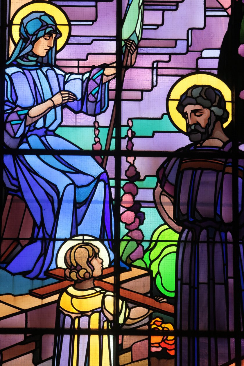 Saint-Joseph de Chedde church. Holy family stained glass by Raphael Lardeur., Chedde France 作者 不明
