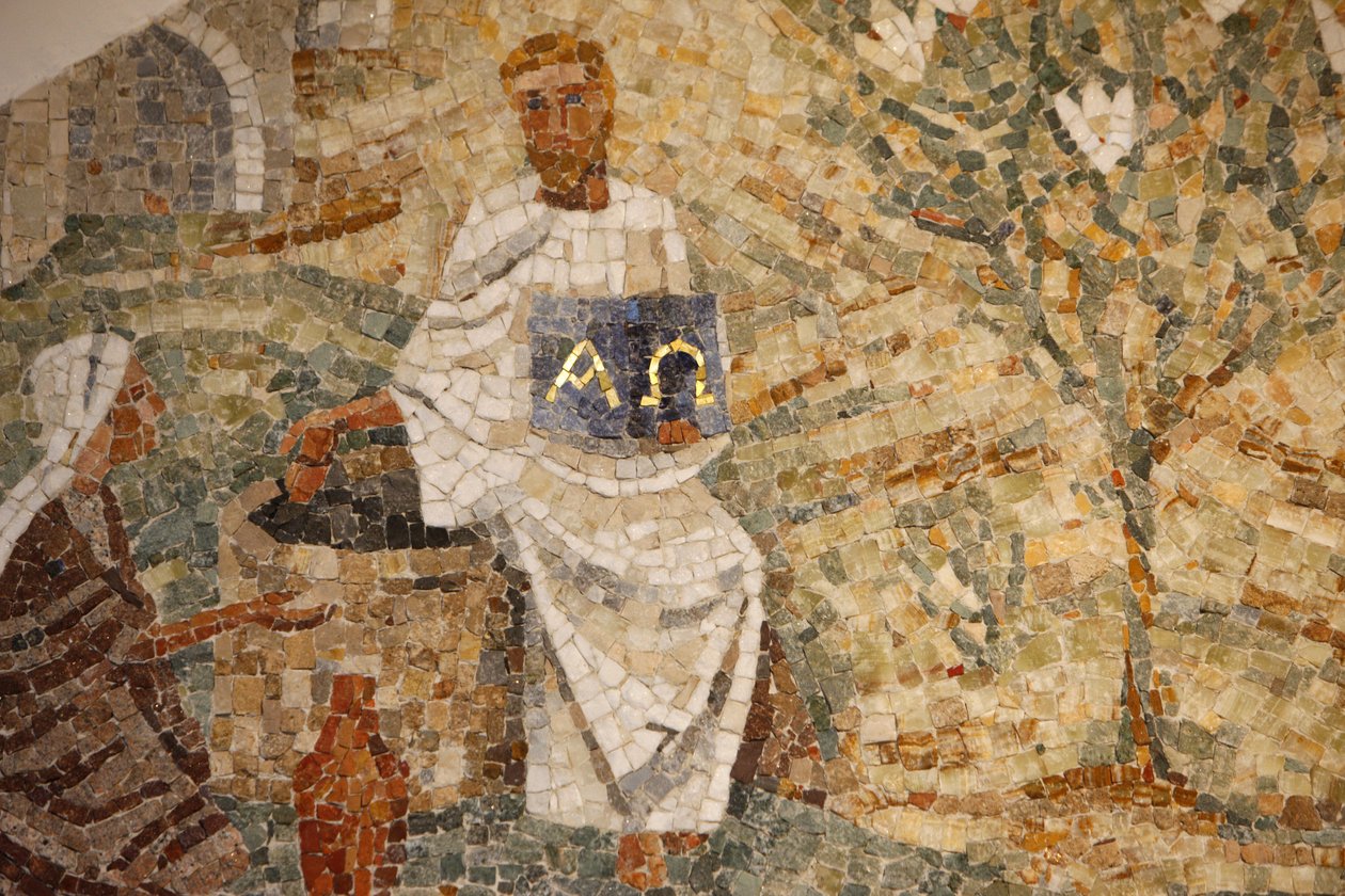 Saint-Maurice abbey basilica, Mosaic by Madeleine DienerJesus and the Samaritan at Jacob