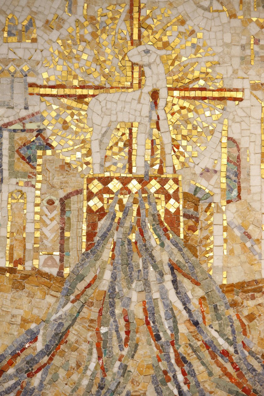 Saint-Maurice abbey basilica, Mosaic by Madeleine DienerThe lamb of God and 7 canals symbolising creation, Saint-Maurice, Suisse 作者 不明