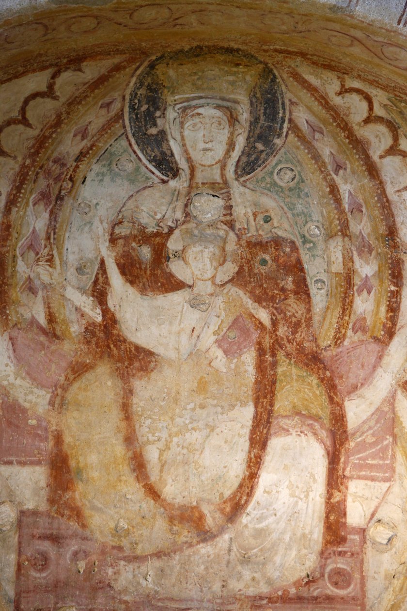 Saint-Savin sur Gartempe 修道院教堂西方门廊绘画：圣母和孩子 Saint-Savin France 作者 不明