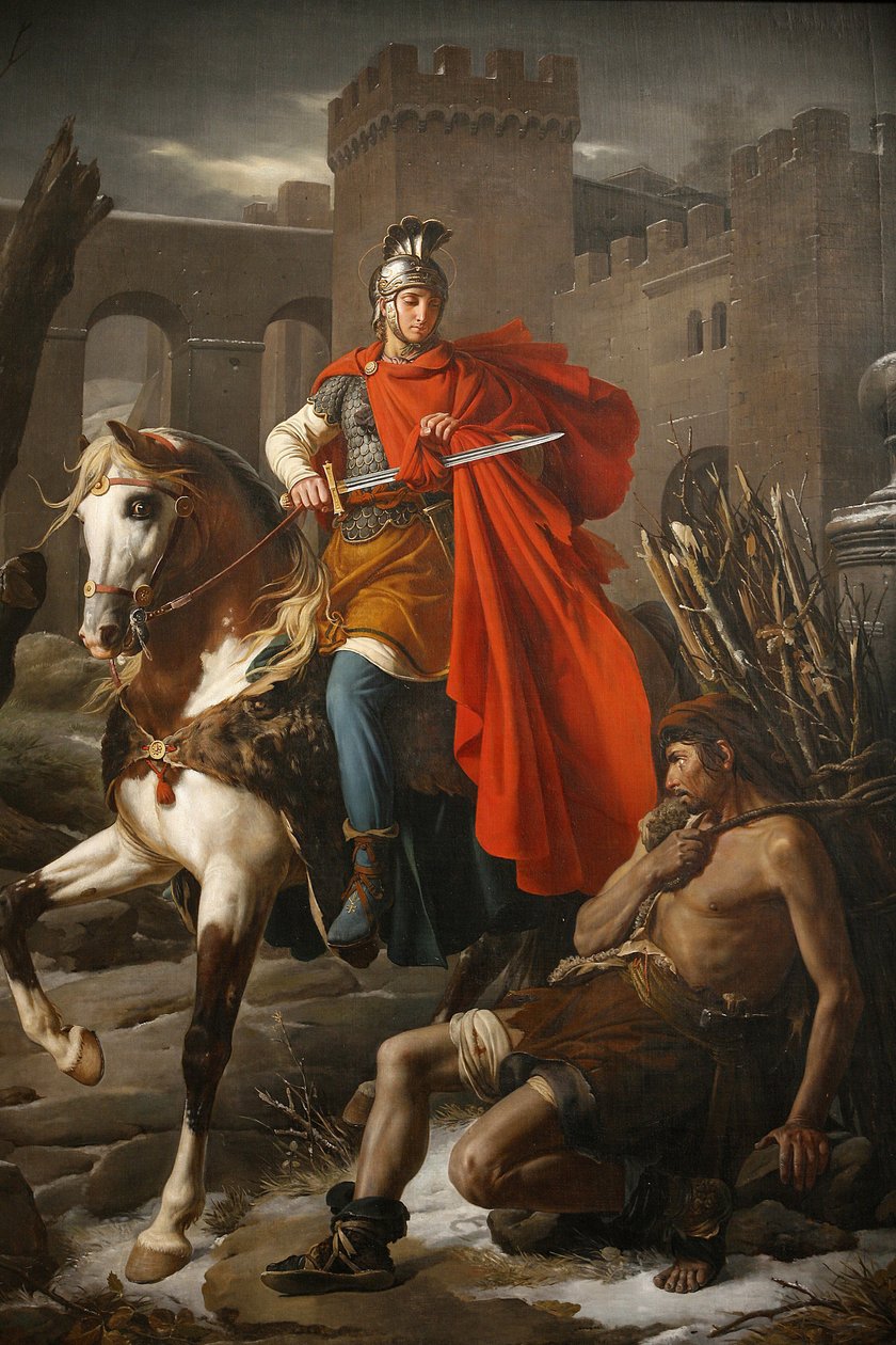 Saint Gatien (Saint-Gatien) cathedral painting : Saint Martin sharing his coat, Tours, France 作者 不明