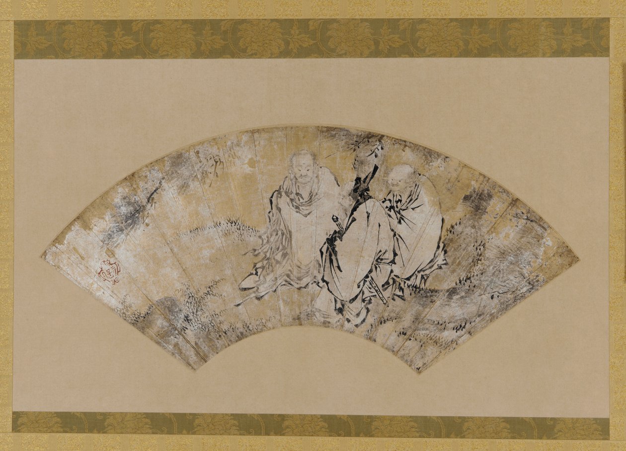 松树下的释迦牟尼、孔子和老子，室町时代，1392-1568。 作者 不明