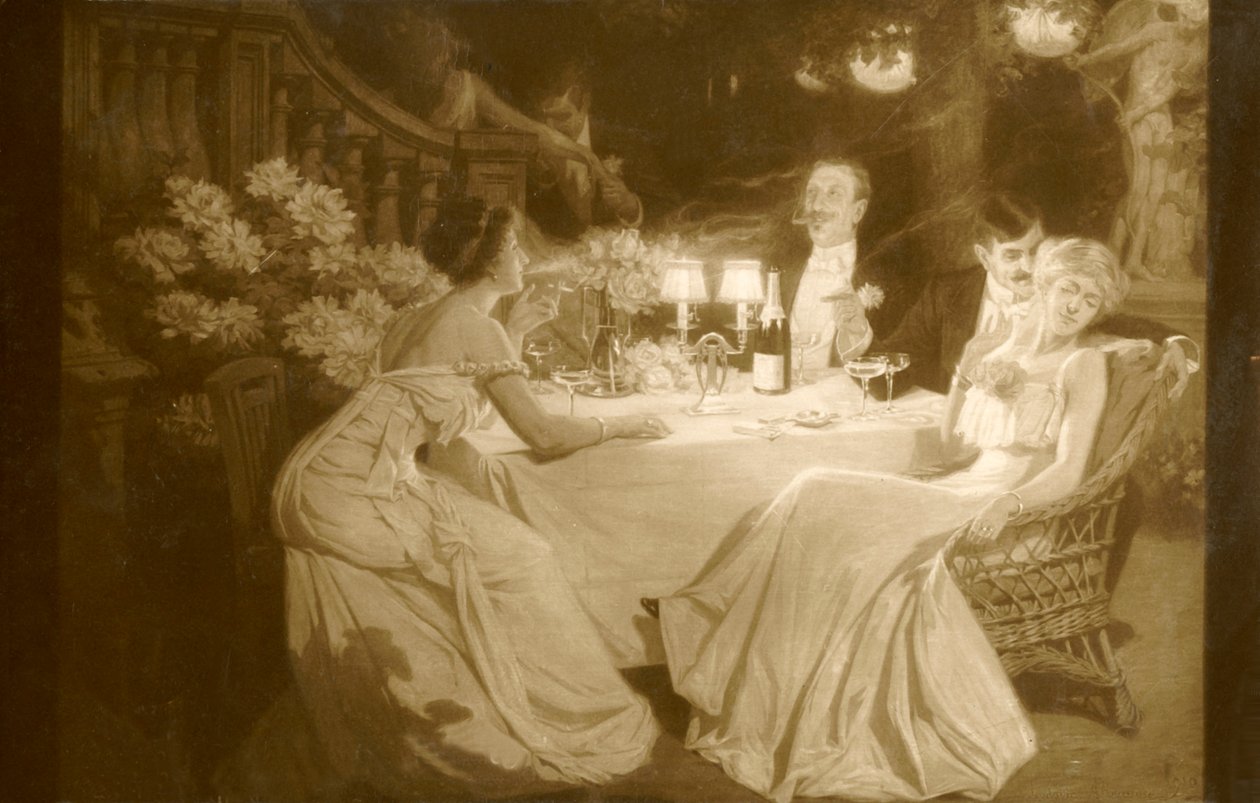 沙龙1910年。晚餐后的卢多维克·阿洛美（Ludovic Alleaume），1910年。 作者 不明