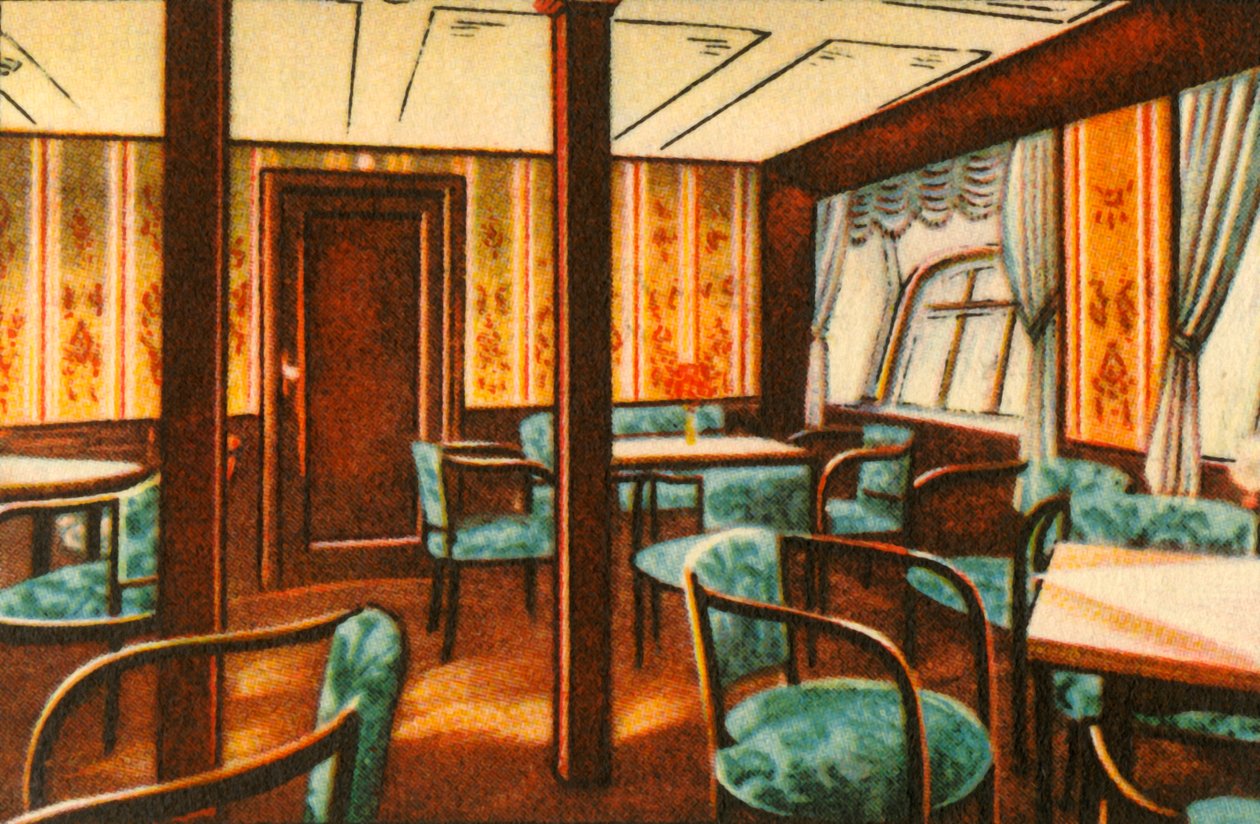齐柏林飞艇上的四门轿车，1932年。 作者 不明