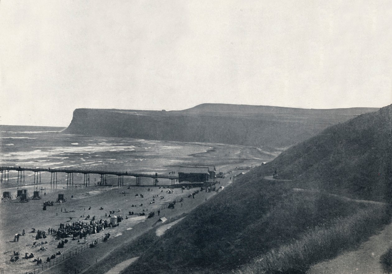 Saltburn-悬崖，海滩和码头的风景，1895年 作者 不明