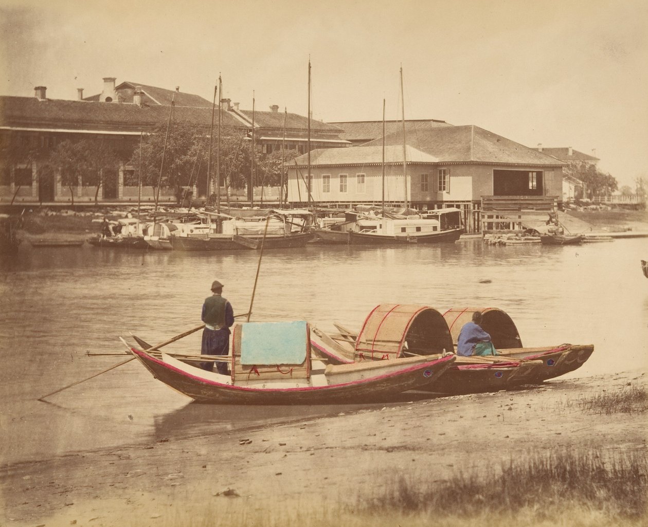 舢板，1870年代。 作者 不明