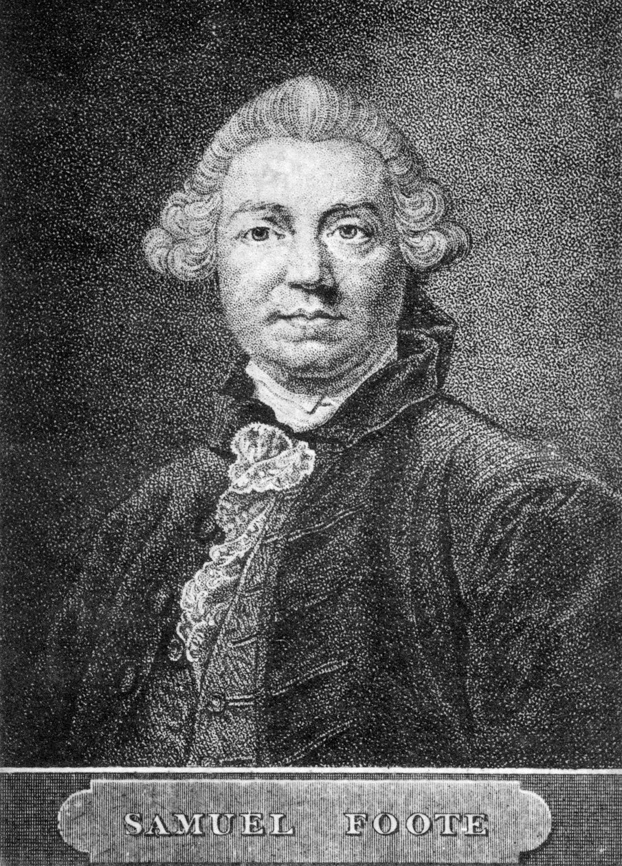 塞缪尔·富特（Samuel Foote），18世纪英国剧作家，演员和剧院经理，1886年 作者 不明