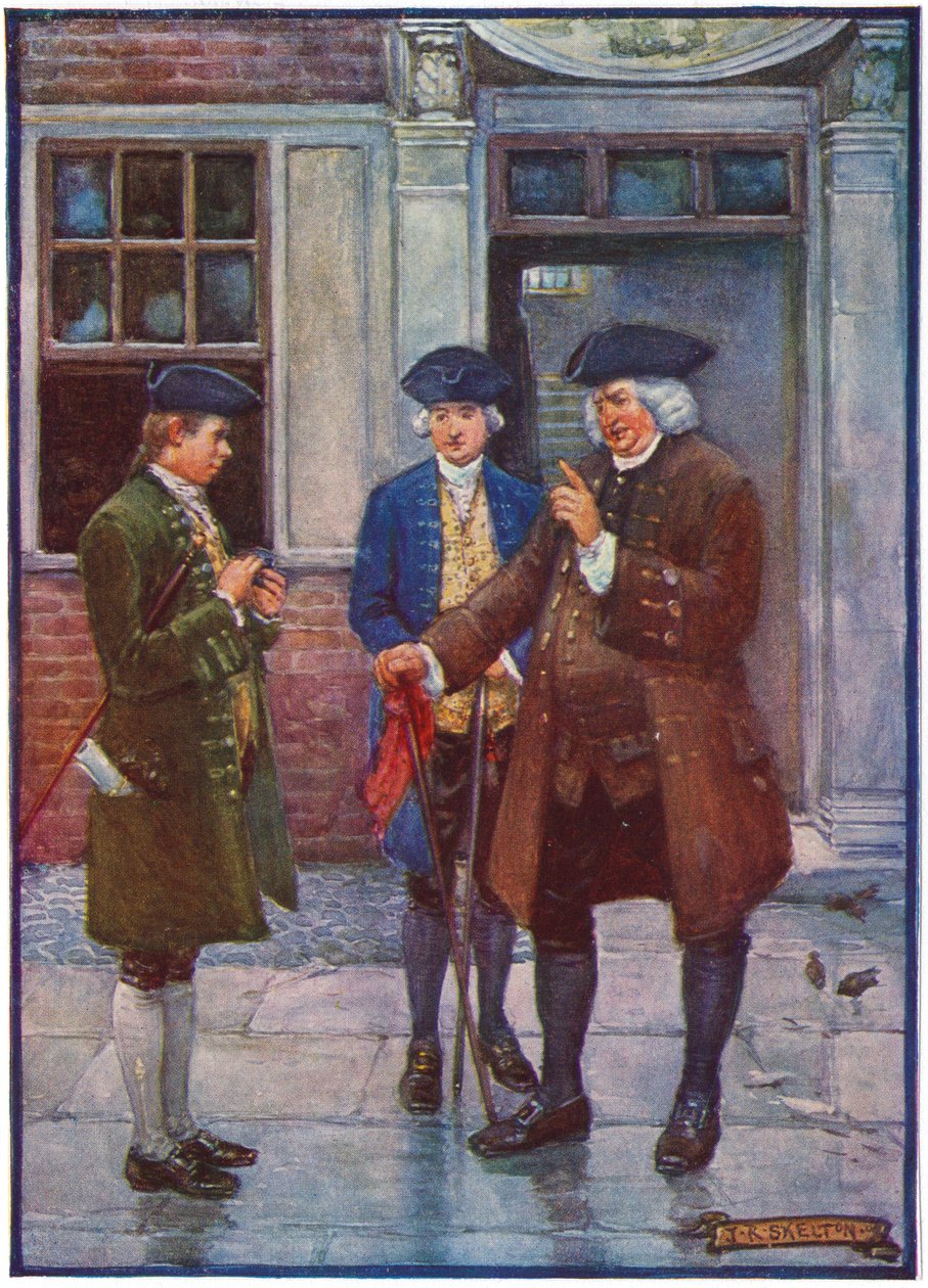 塞缪尔·约翰逊（Samuel Johnson），英国文人，与英语作家奥利弗·戈德史密斯（Oliver Goldsmith）对话（c1755-1774） 作者 不明