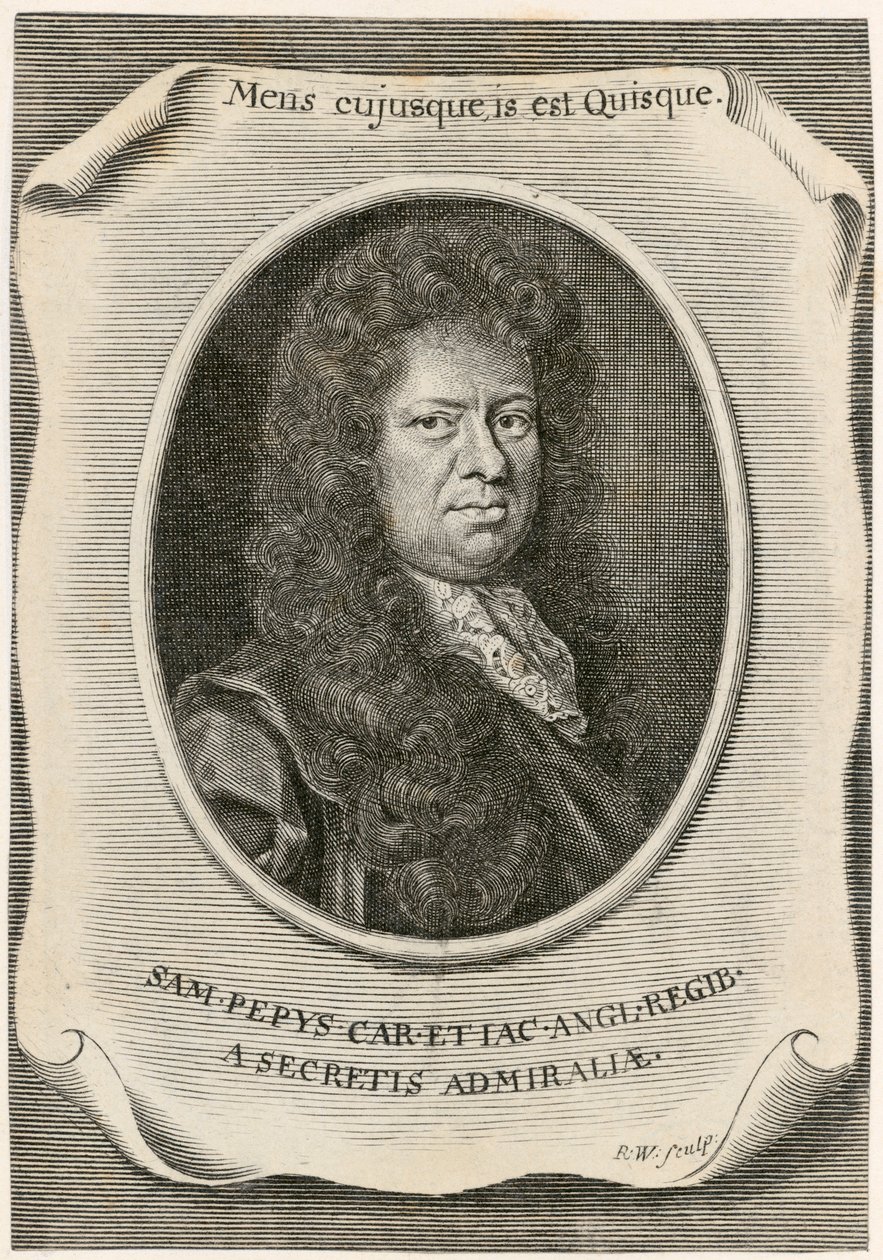 塞缪尔-佩皮斯，英国海军委员会法案秘书和日记作者，1666年。   作者 不明