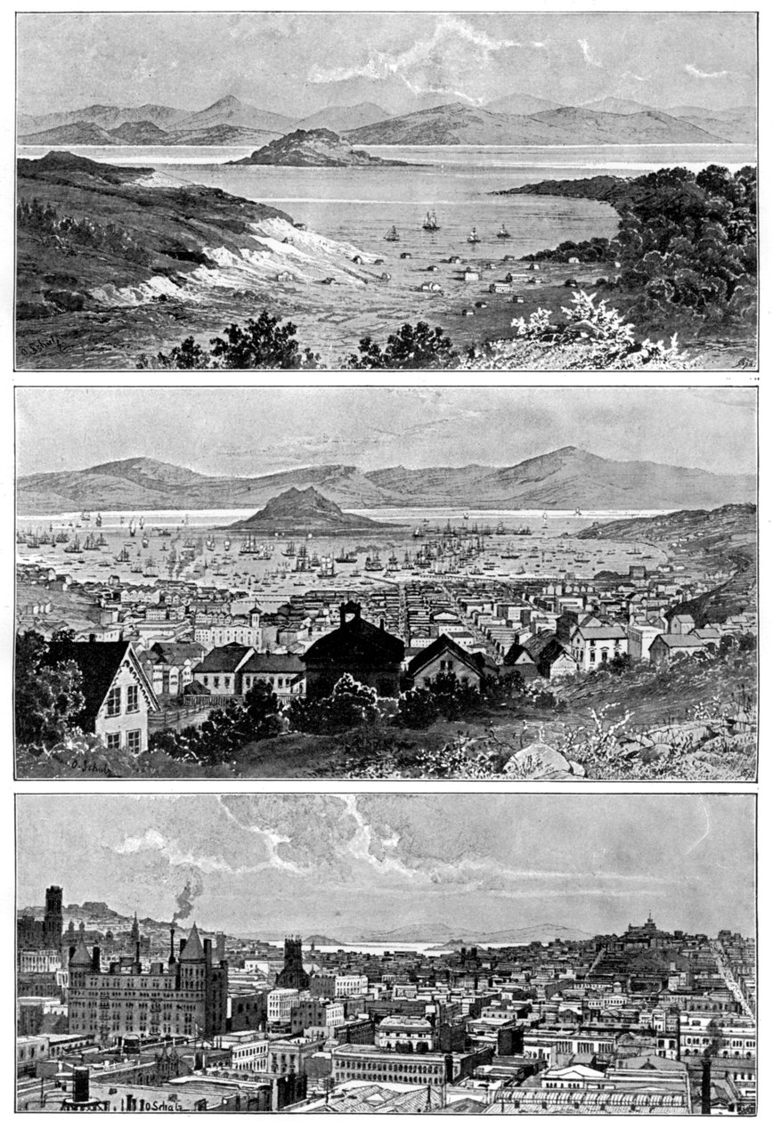 1848年11月，1858年和1901年19世纪末的旧金山 作者 不明