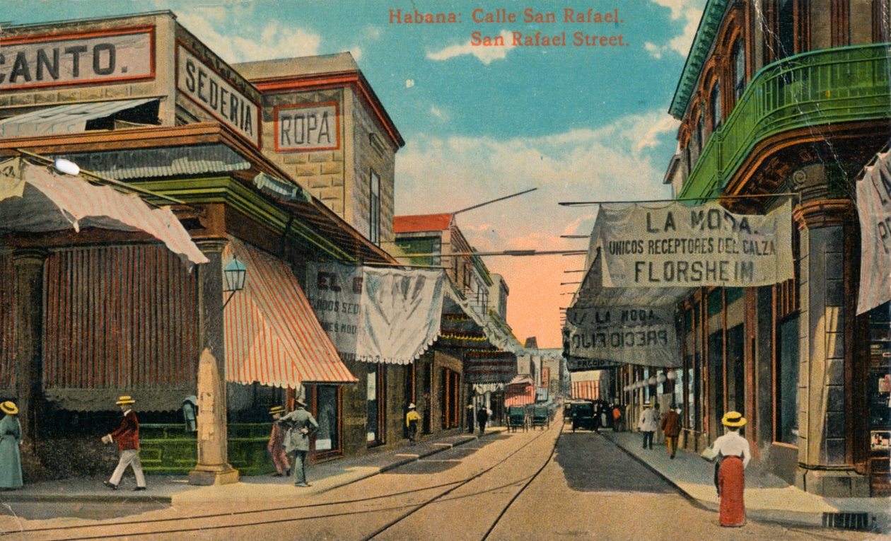 古巴哈瓦那圣拉斐尔街，约建于1910年 作者 不明