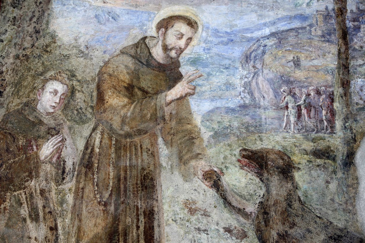Santa Chiara cloister, NaplesFresco detail : SFrancesco, Naples, Italie 作者 不明