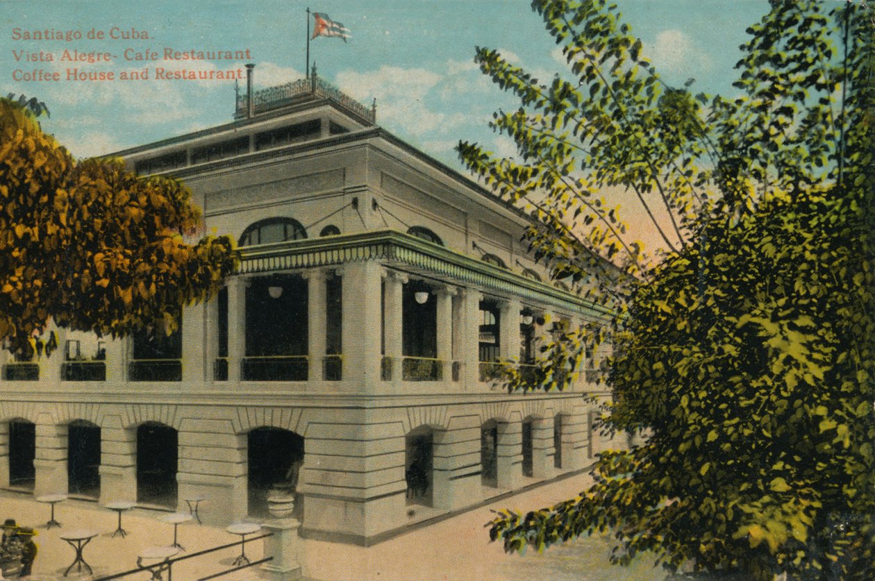 古巴圣地亚哥。 Vista Alegre-咖啡厅餐厅。咖啡馆和餐厅，c1910 作者 不明