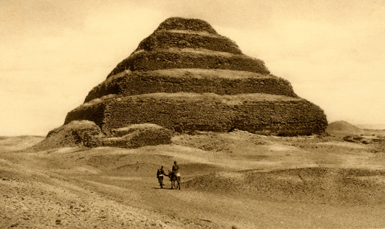 塞加拉（Saqqara）-步骤金字塔，c1918-c1939。 作者 不明
