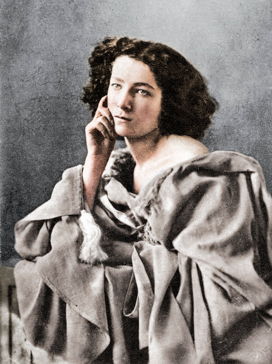 莎拉·伯恩哈特（Sarah Bernhardt），法国女演员，1869年 作者 不明