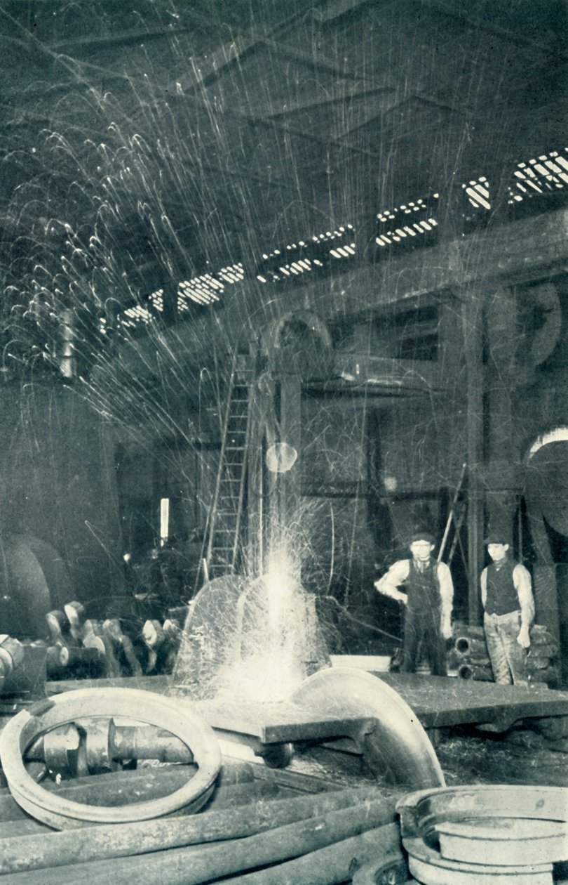 锯切冷钢，1922年。 作者 不明