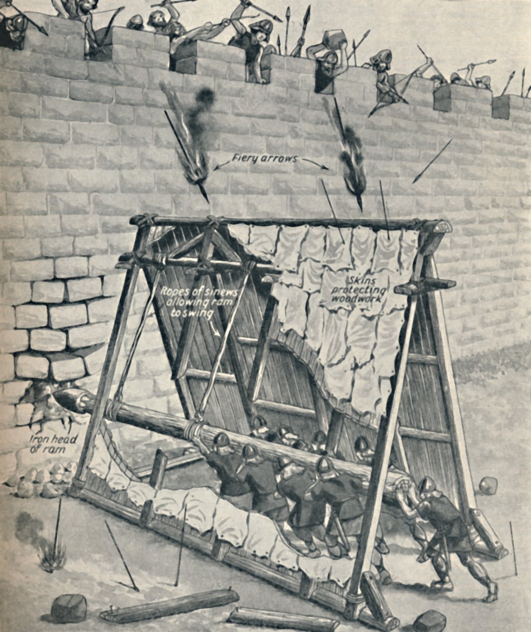 撒克逊人在城墙附近殴打，c1934 作者 不明