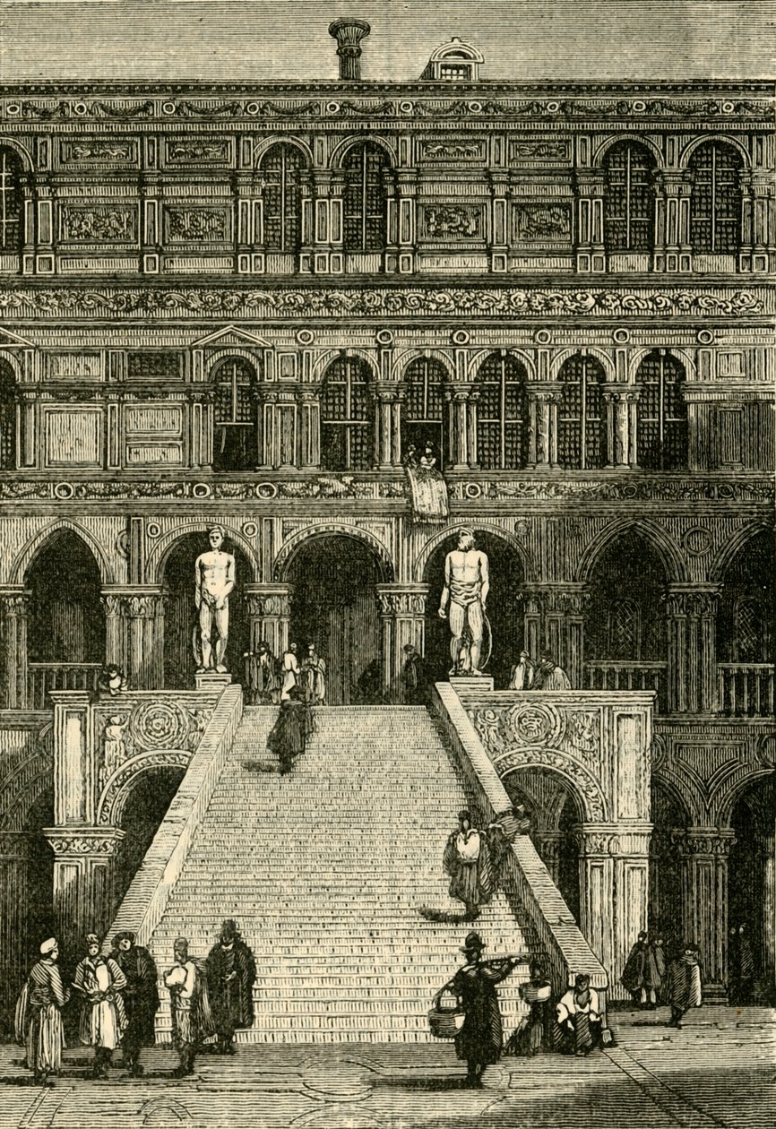 1890年在威尼斯总督宫的斯卡拉·德·吉甘蒂（Scala dei Giganti）。 作者 不明