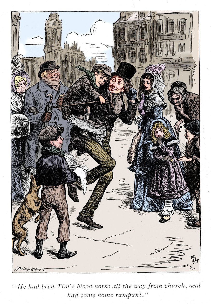 查尔斯·狄更斯（Charles Dickens）的《圣诞颂歌》中的场景，1843年 作者 不明