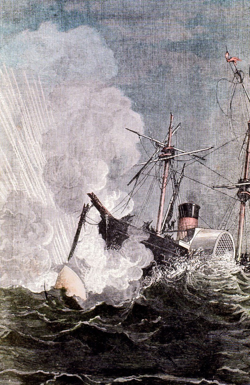 朱尔斯·凡尔纳从地球到月球的场景，1865年 作者 不明