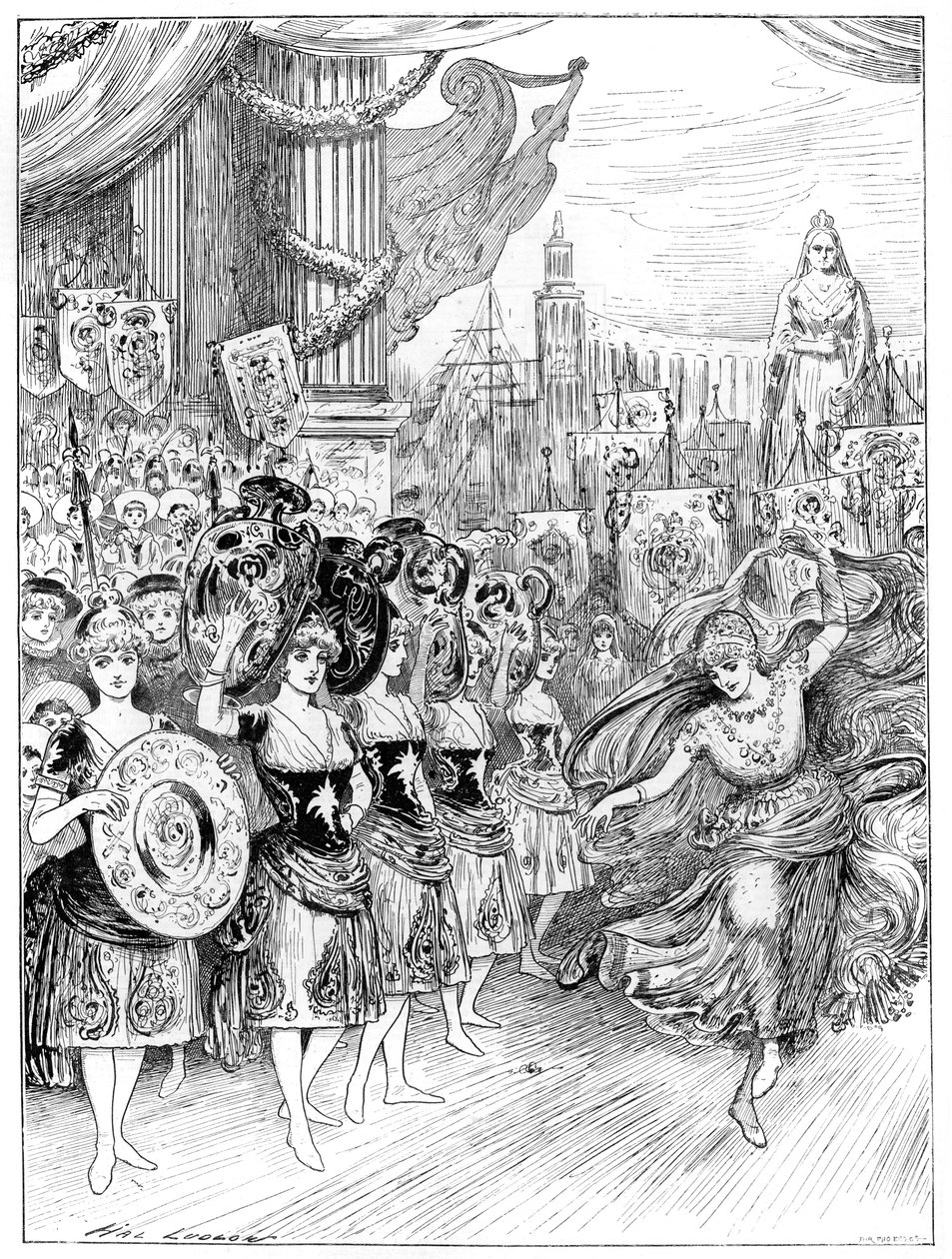 哑剧中的场景伦敦杜里巷剧院的“四十个小偷”，1887年 作者 不明