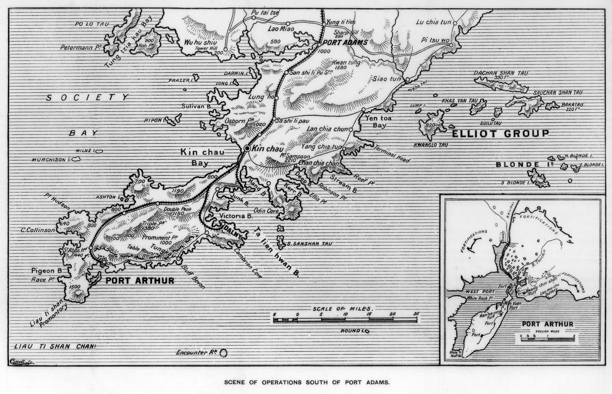 1905年日俄战争中满洲亚当斯港以南的作战现场 作者 不明