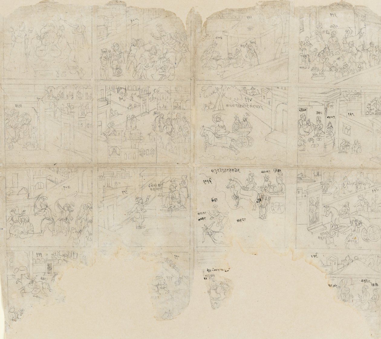 Bhagavata Purana》的场景，19世纪初。 作者 不明
