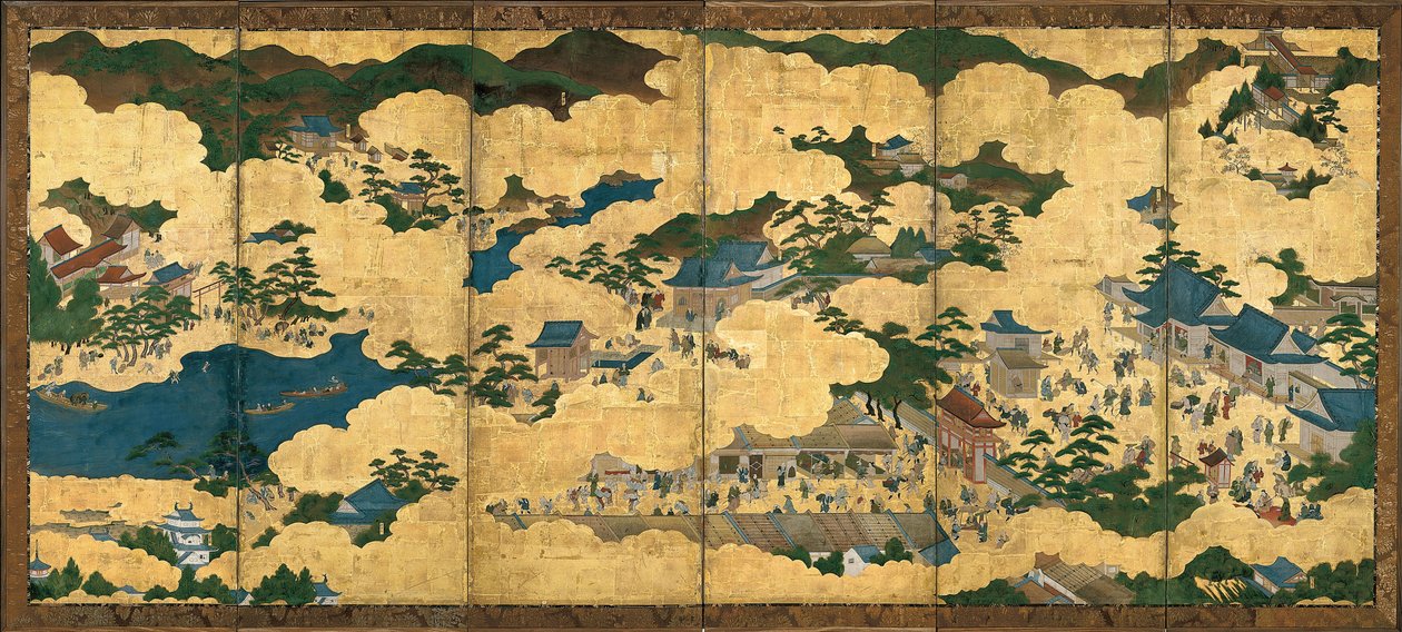 约于1690年，京都及其周边地区的风光 作者 不明