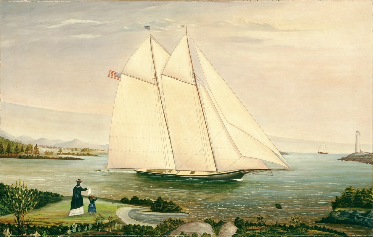 Schooner，19世纪。 作者 不明