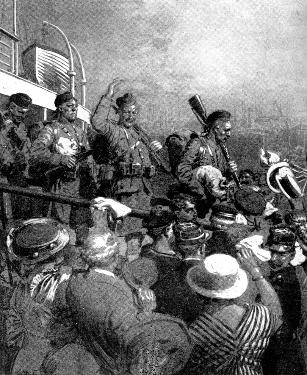 1914年第一次世界大战，法国布洛涅，英国远征军的苏格兰高地人 作者 不明