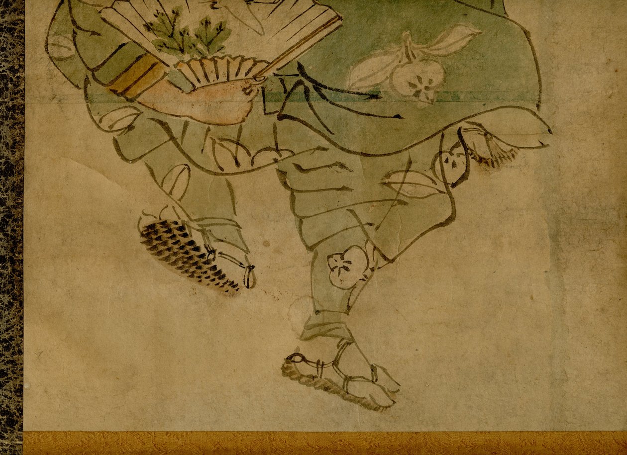 卷轴画描绘了日本传统的两人喜剧团队万载（2） 作者 不明