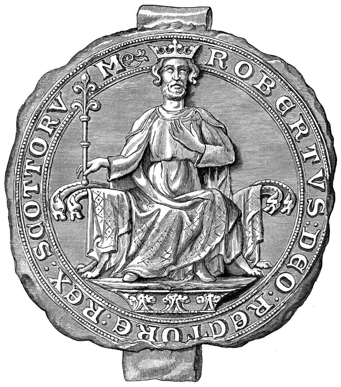 罗伯特·布鲁斯（Robert the Bruce）的印章，苏格兰国王，十四世纪，1892年 作者 不明