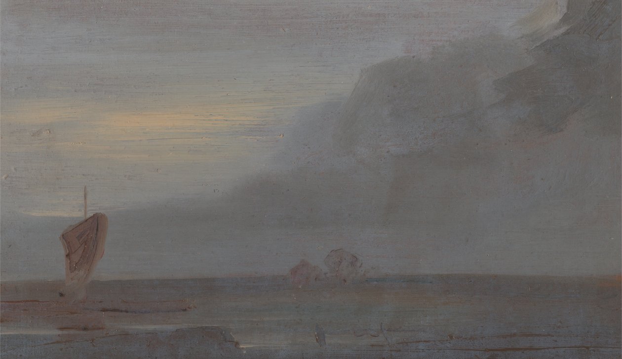 有船的海景画：Evening,Seascape with Boats, Evening, ca. 1815. 作者 不明