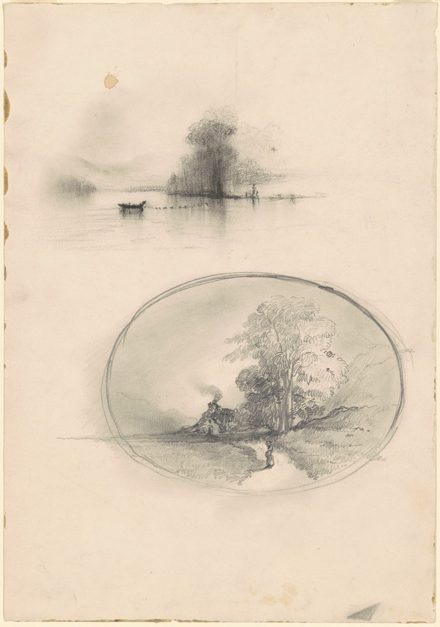 海景和风景，约1859年。 作者 不明
