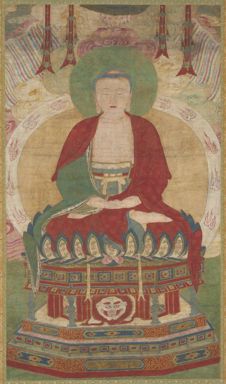 坐于阿弥陀佛，1500年代末-1600年代初。 作者 不明
